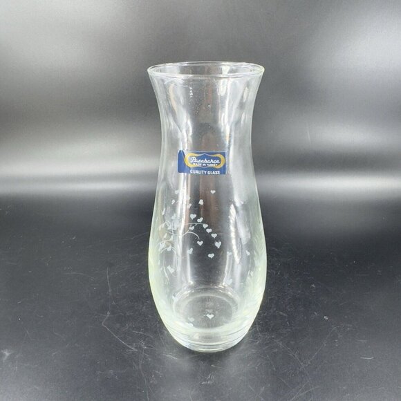 Pasabahce Clear Glass Vase Etched Flowers Floral Made in Turkey Tall Vessel Vase - Picture 9 of 15